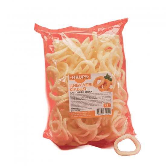 Цибулеві кільця “Hrups” 1кг Фасовані (10шт*100г)  