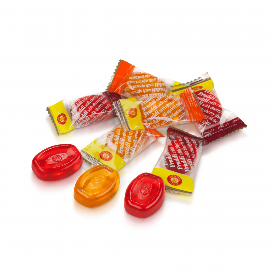 Карамель "Фрудди микс" со вкусом вишни, абрикоса 1кг  