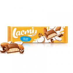 Шоколад Lacmi з кокосом та мигдалем 280г