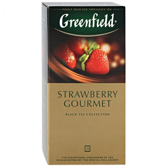 Гринфилд черный чай Strawberry Gourmet  25пак.