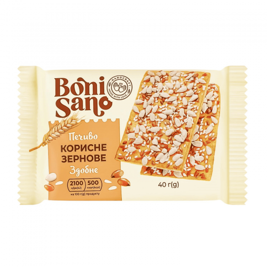 Печенье "Полезное зерновое" BoniSano 40г*14шт 